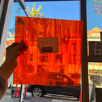Orange White Wispy Oceanside Fusible 96 COE (OGT 379.1F) Sheet Glass Colorado Glassworks