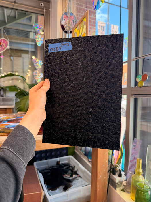 Wissmach Black Solid Florentine (Thin Fusible 96 COE) Sheet Glass Colorado Glass Works