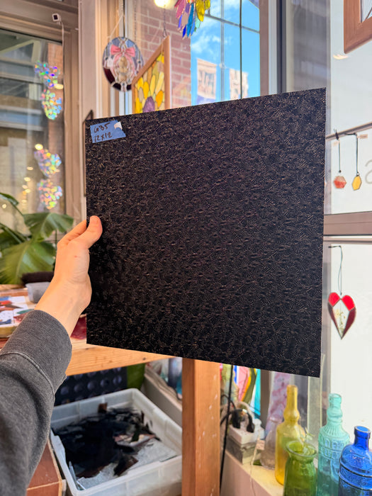 Wissmach Black Solid Florentine (Thin Fusible 96 COE) Sheet Glass Colorado Glass Works