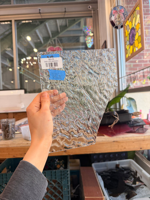 Clear Ripple Transparent Optimum Sheet Glass Colorado Glassworks 6.5x6in (OP-64246061)