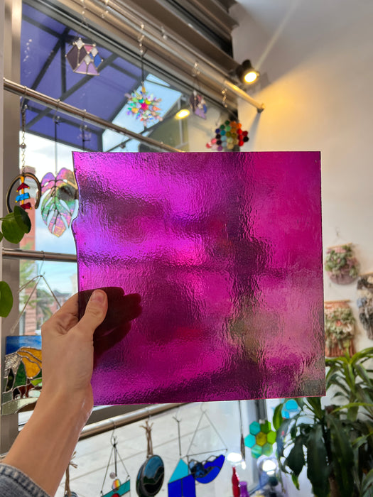 Iridescent Fuchsia Pink Bullseye Fusible 90 COE Colorado Glass Works