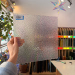 Clear Hammered Iridescent Wissmach (01HAM) Sheet Glass Colorado Glassworks