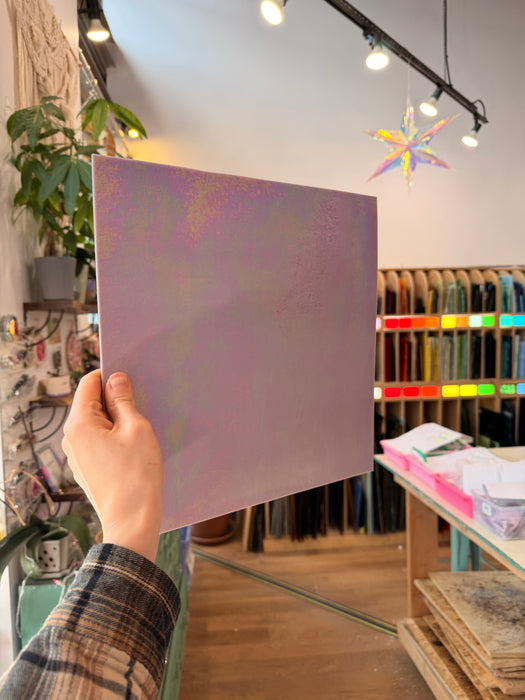 Mauve Iridescent Opaque Wissmach 96 COE Sheet Glass Colorado Glass Works