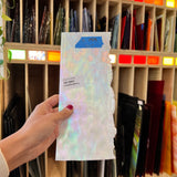 Iridescent White Mottled Youghiogheny Sheet Glass Colorado Glassworks
