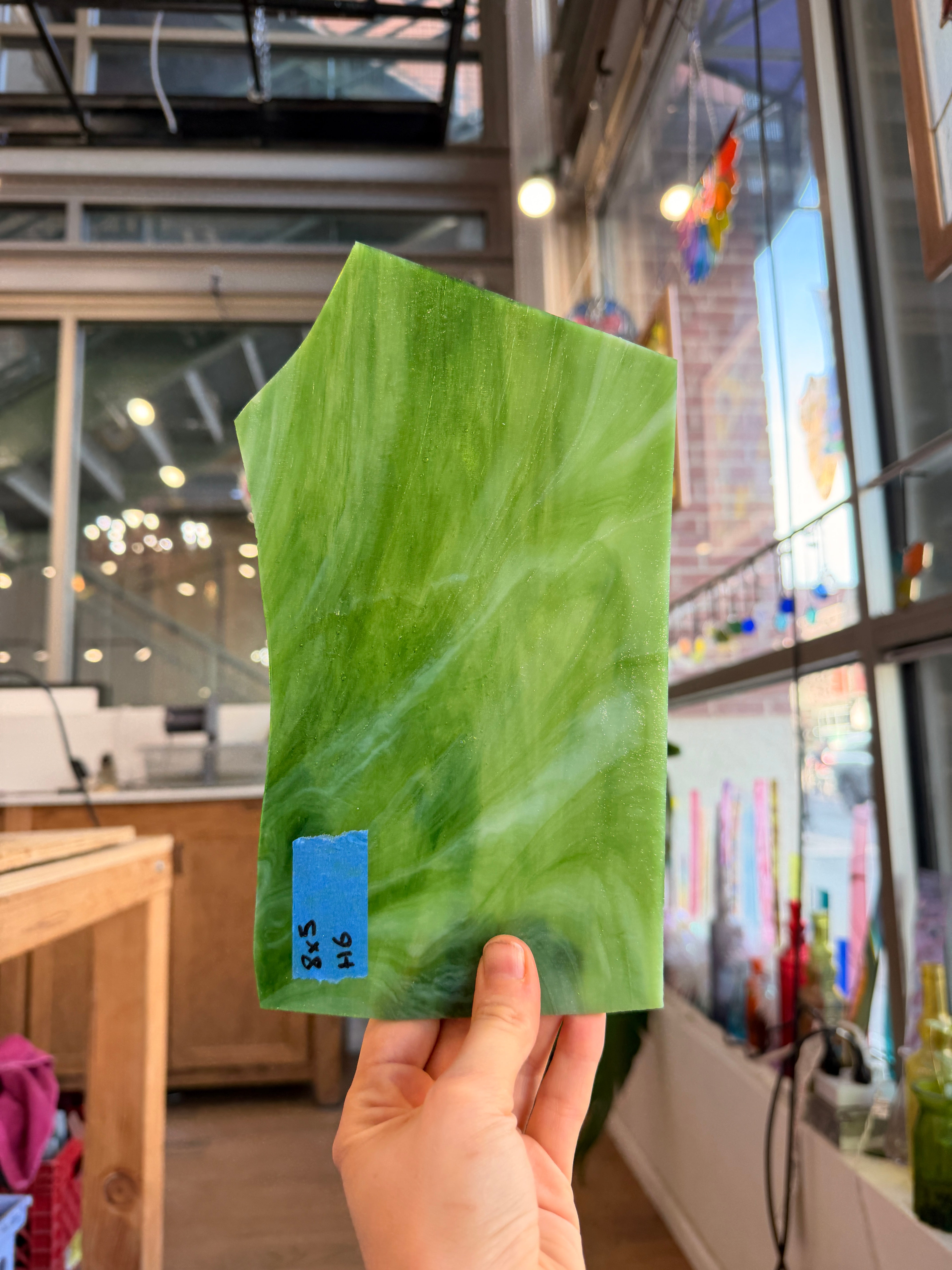 Mixed Green Wispy Sheet Glass Colorado Glassworks