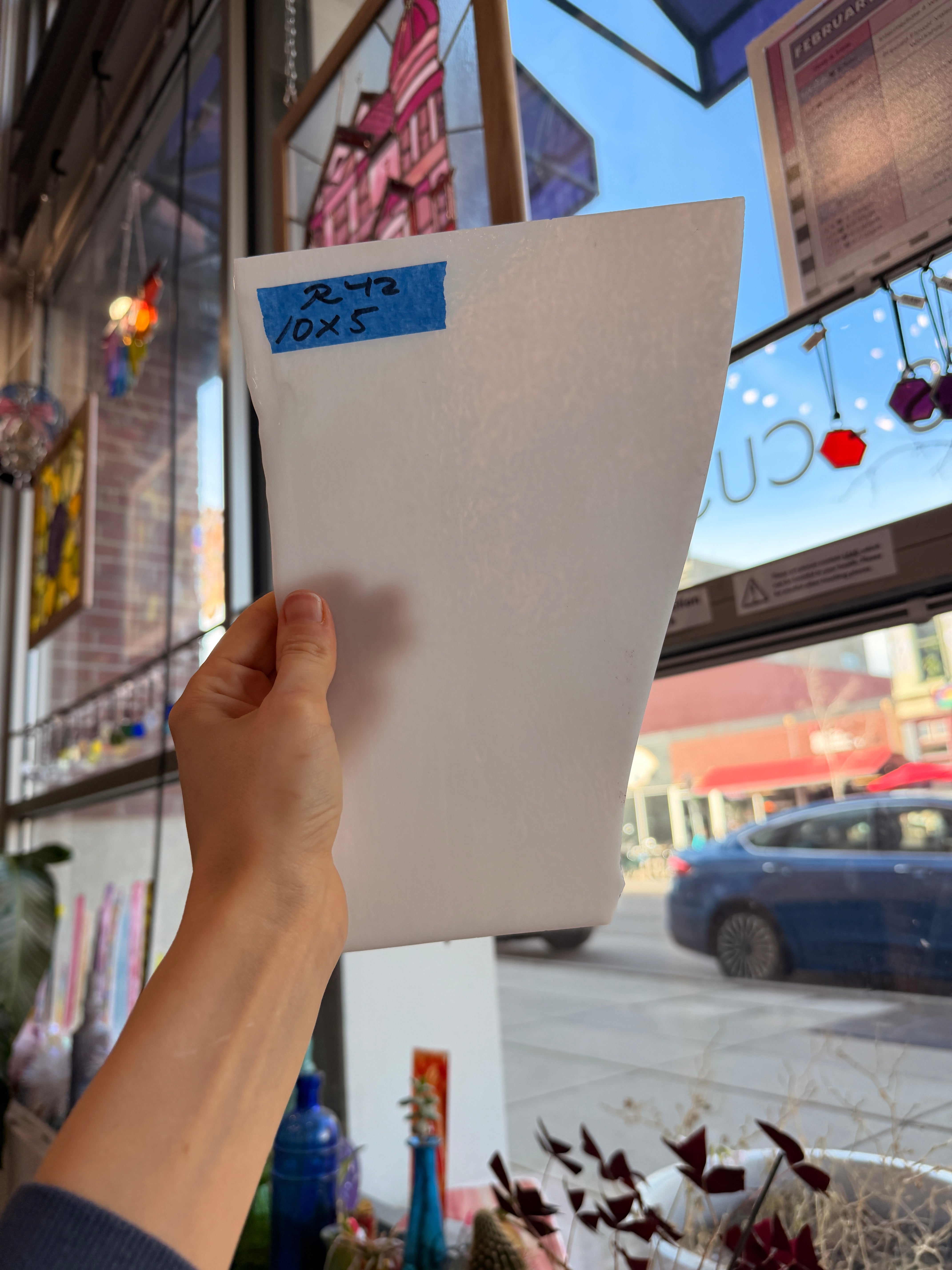 White Opaque Bullseye Fusible 90 COE Sheet Glass Colorado Glassworks