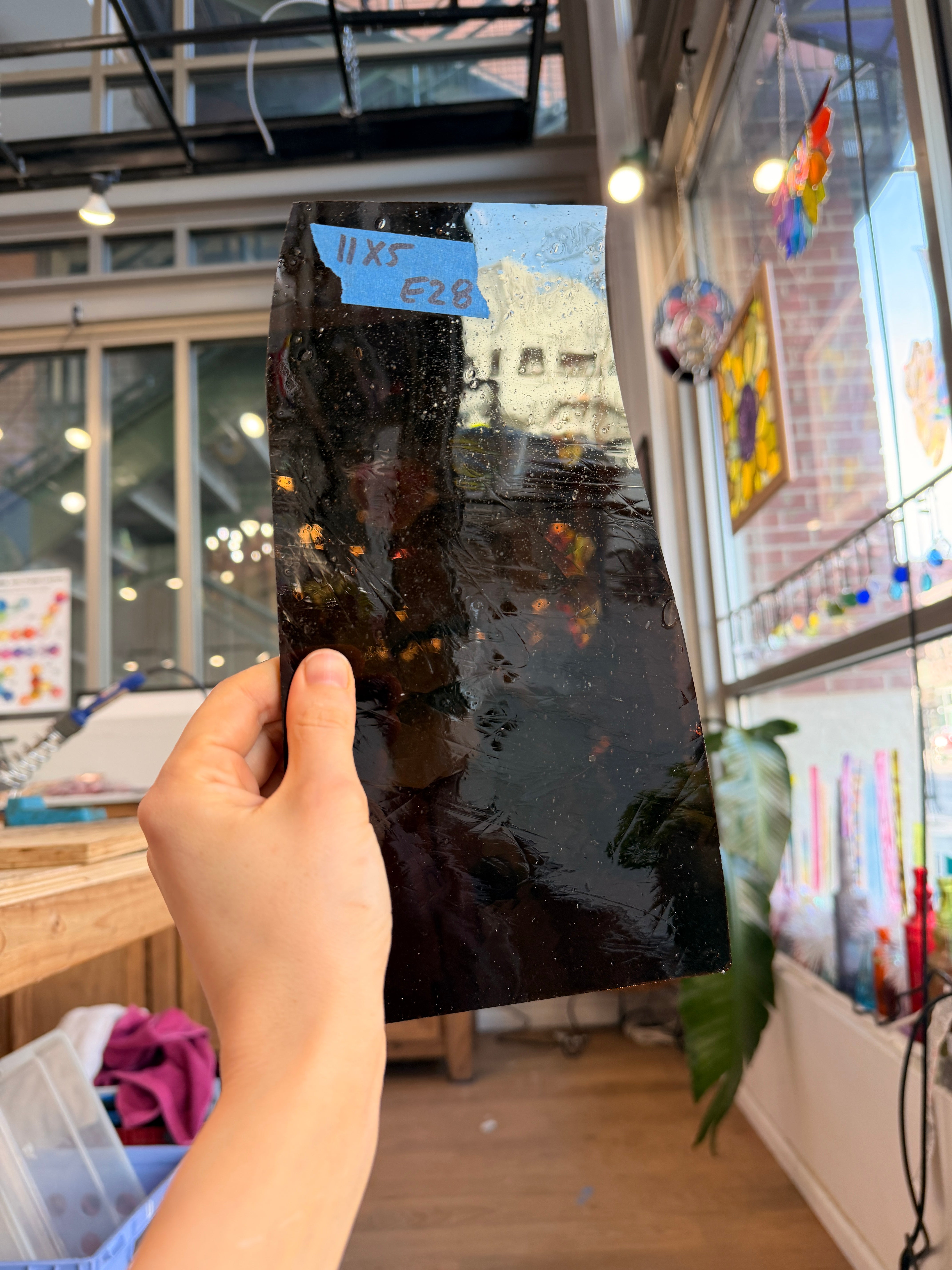 Brown Mouth Blown Faded Sheet Glass Colorado Glassworks