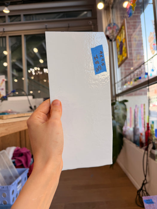 White Opaque Bullseye Fusible 90 COE Sheet Glass Colorado Glassworks 9x4.5in (BE-82318381)