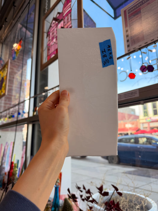 White Opaque Bullseye Fusible 90 COE Sheet Glass Colorado Glassworks