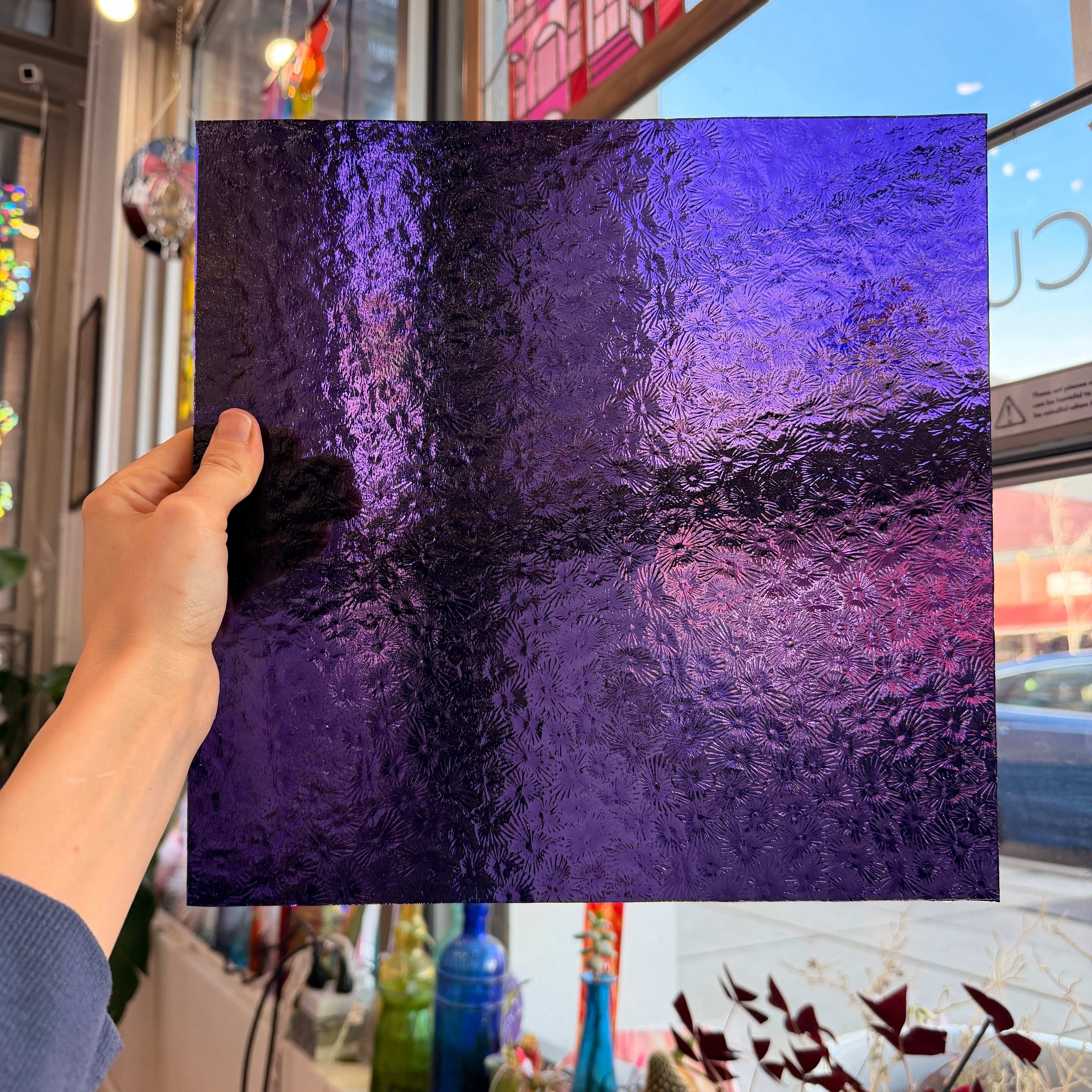 Transparent Purple Florentine Wissmach (311V) Sheet Glass Unknown