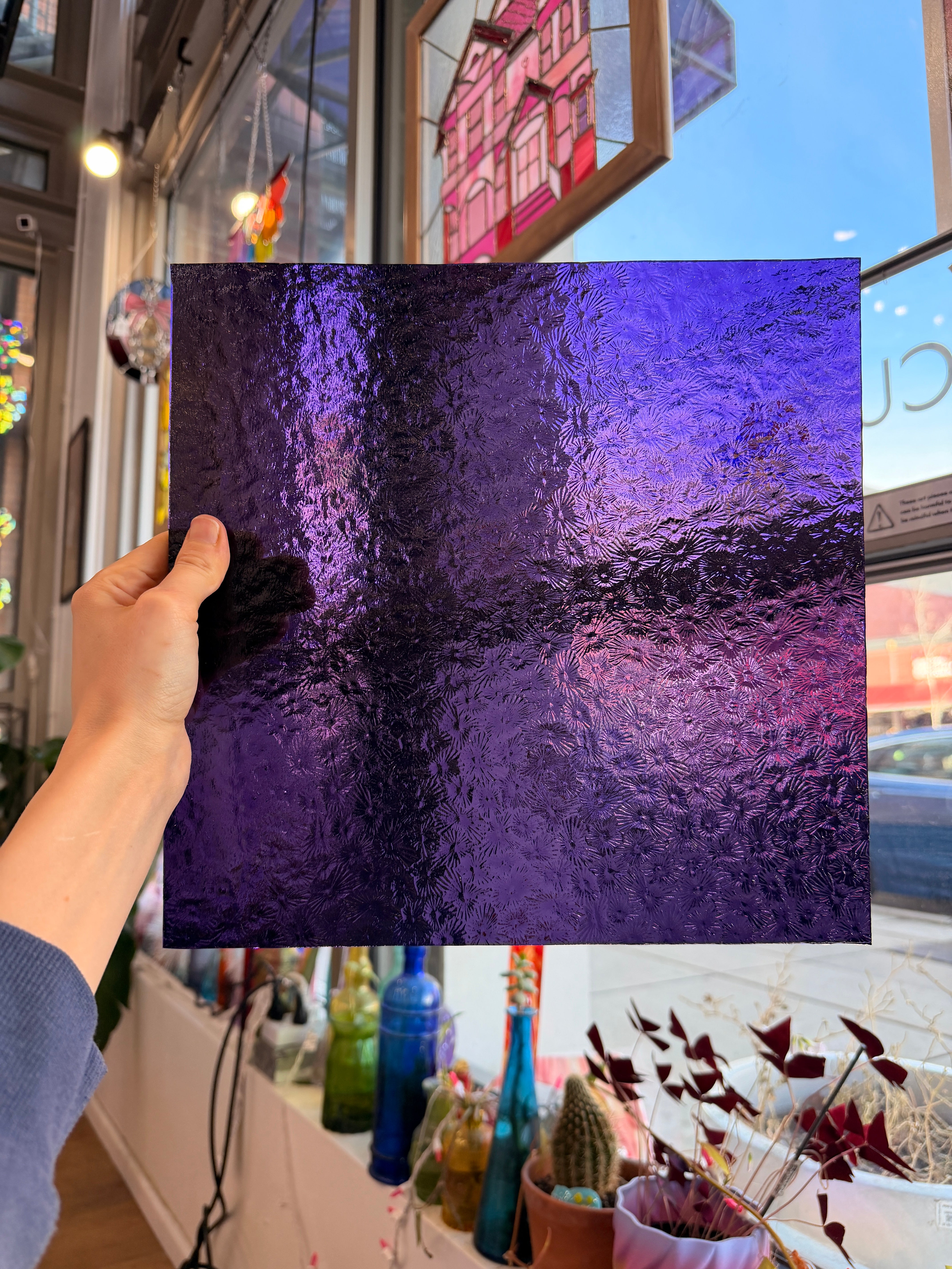 Transparent Purple Florentine Wissmach (311V) Sheet Glass Unknown