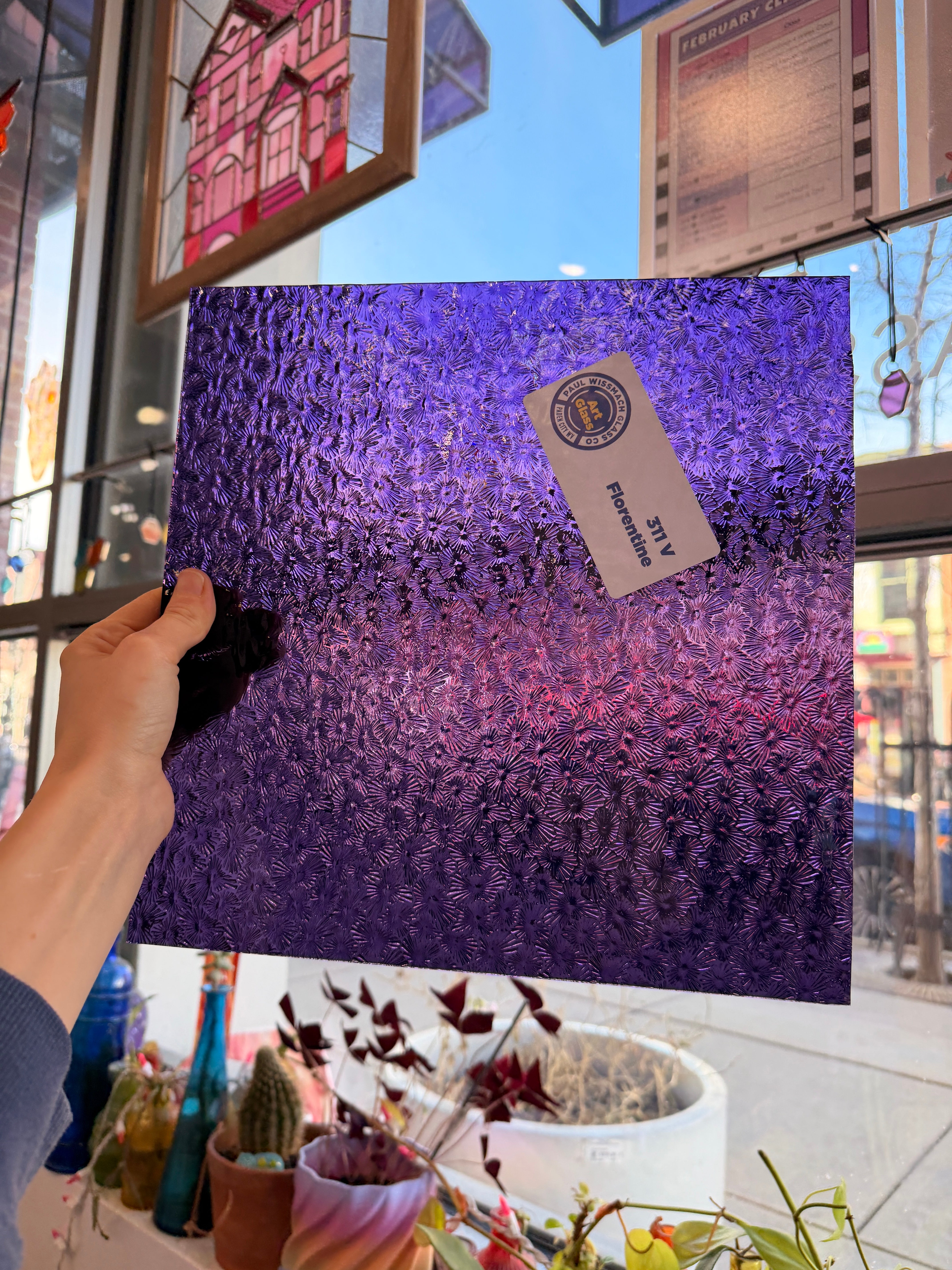 Transparent Purple Florentine Wissmach (311V) Sheet Glass Unknown