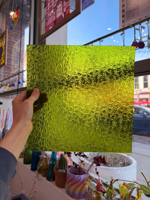 Pear/Lime Green Florentine Wissmach Sheet Glass Colorado Glassworks