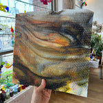 Koi / White with Orange/ Yellow and Black Highlights Radium Ripple Youghiogheny (UbY 58) Sheet Glass Colorado Glassworks