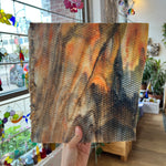 Koi / White with Orange/ Yellow and Black Highlights Radium Ripple Youghiogheny (UbY 58) Sheet Glass Colorado Glassworks