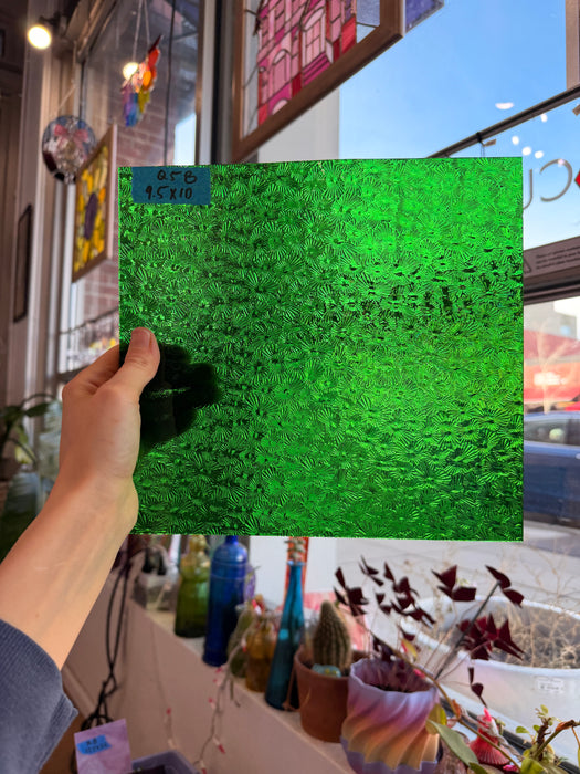 Shamrock/Medium Green Florentine Wissmach Sheet Glass Colorado Glassworks