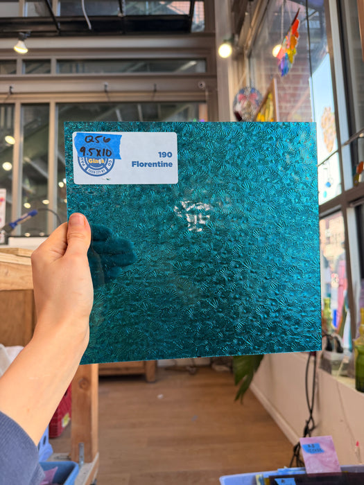 Caribbean Blue Florentine Wissmach Sheet Glass Unknown