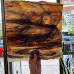 Koi / White with Orange/ Yellow and Black Highlights Radium Ripple Youghiogheny (UbY 58) Sheet Glass Colorado Glassworks