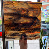 Koi / White with Orange/ Yellow and Black Highlights Radium Ripple Youghiogheny (UbY 58) Sheet Glass Colorado Glassworks