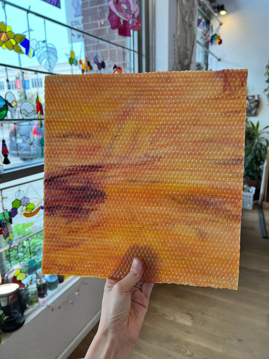 NEW! - Corn / White with Orange / Yellow and Dark Red Youghiogheny Sheet Glass Colorado Glassworks