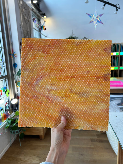 NEW! - Corn / White with Orange / Yellow and Dark Red Youghiogheny Sheet Glass Colorado Glassworks