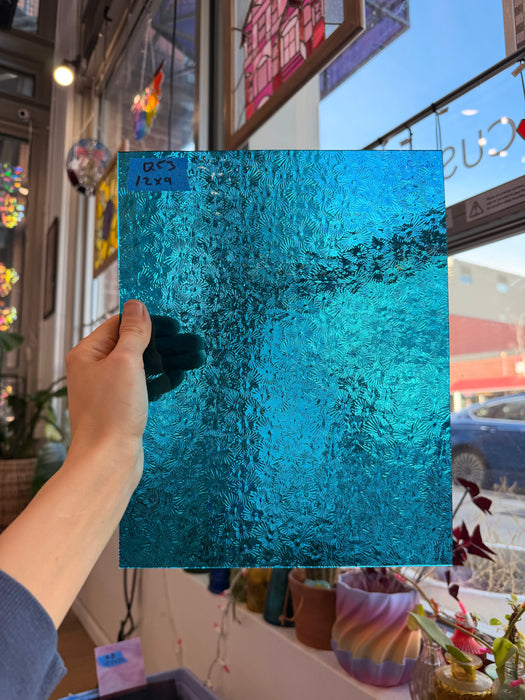 Caribbean Blue Florentine Wissmach Sheet Glass Unknown