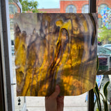 NEW! - Golden Yellow / Amber/ Purple with Green Ring Mottle Youghiogheny Sheet Glass Colorado Glassworks