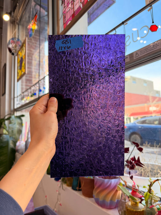 Transparent Purple Florentine Wissmach Sheet Glass Unknown Q51 (12x6in)