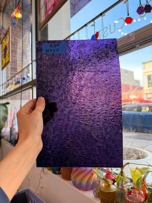 Transparent Purple Florentine Wissmach Sheet Glass Unknown Q50 (12x7.5in)