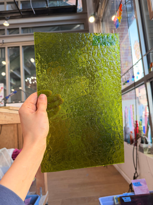 Pear/Lime Green Florentine Wissmach Sheet Glass Colorado Glassworks