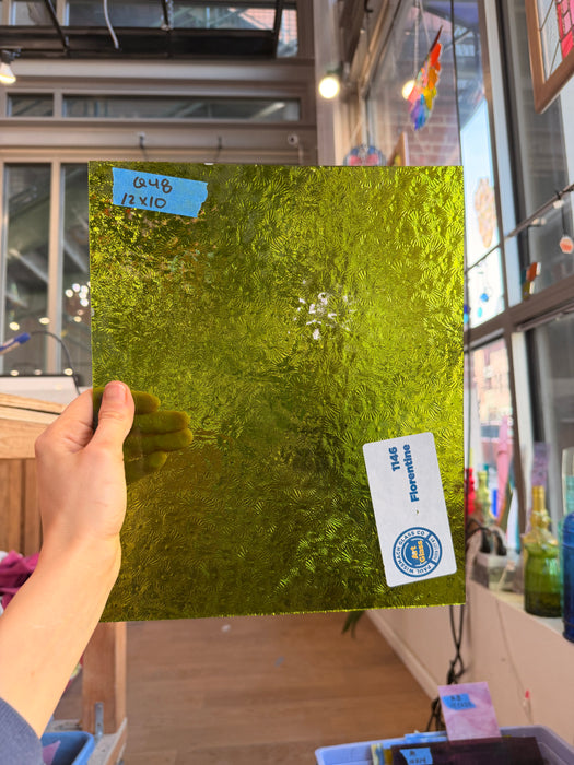 Pear/Lime Green Florentine Wissmach Sheet Glass Colorado Glassworks