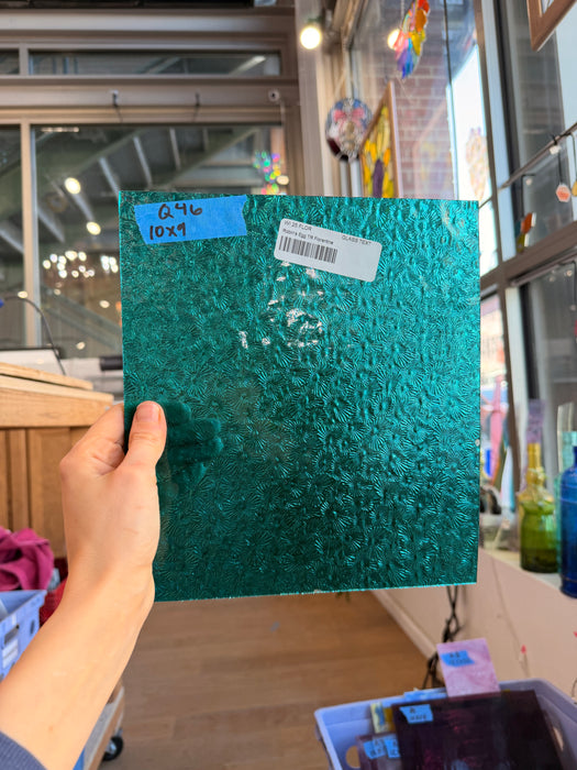 Robins Egg Teal Florentine Wissmach Sheet Glass Unknown