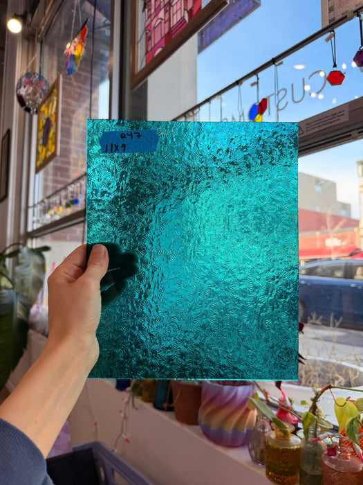 Robins Egg Teal Florentine Wissmach Sheet Glass Unknown