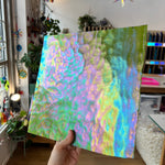 Lime Green Stipple Iridescent Youghiogheny (Y4500SPI) Sheet Glass Colorado Glassworks