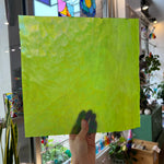 Lime Green Stipple Iridescent Youghiogheny (Y4500SPI) Sheet Glass Colorado Glassworks