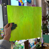Lime Green Stipple Iridescent Youghiogheny (Y4500SPI) Sheet Glass Colorado Glassworks