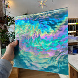 Turquoise Iridescent Stipple Youghiogheny (Y6600SPI) Sheet Glass Colorado Glassworks