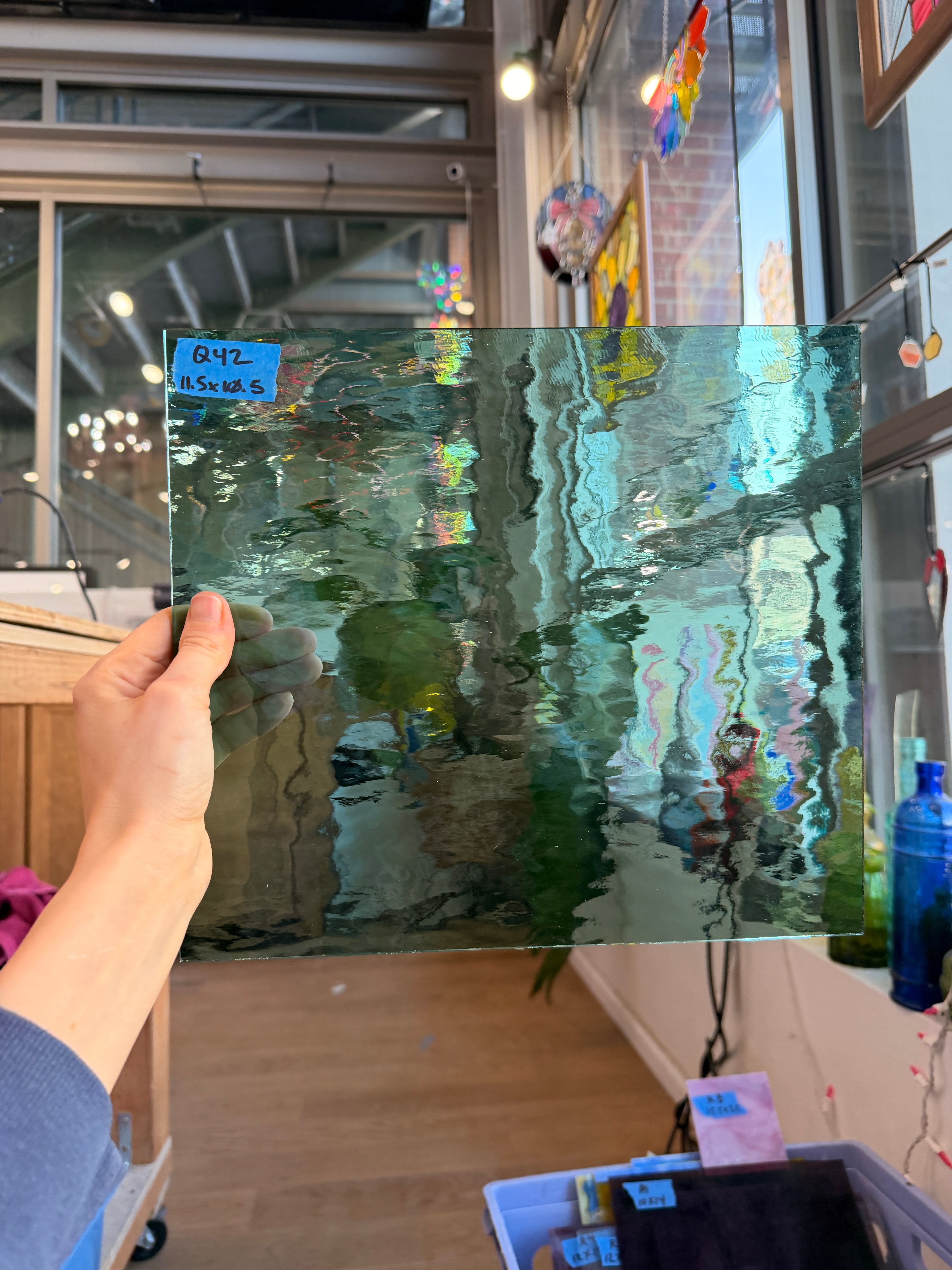 Sea Green Oceanside Waterglass Fusible 96 COE Sheet Glass Colorado Glassworks