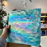 Turquoise Iridescent Stipple Youghiogheny (Y6600SPI) Sheet Glass Colorado Glassworks