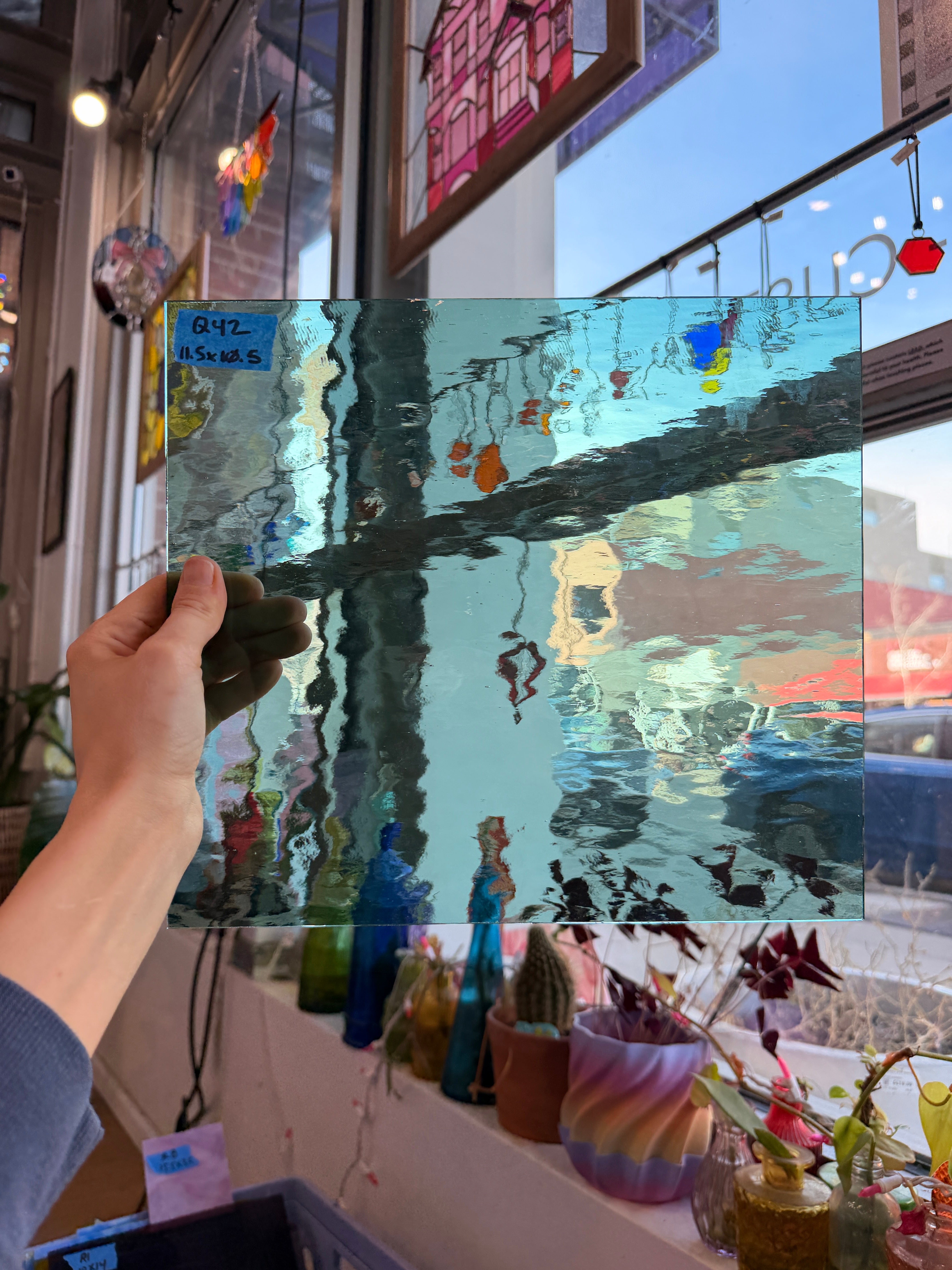 Sea Green Oceanside Waterglass Fusible 96 COE Sheet Glass Colorado Glassworks