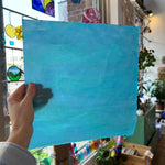 Turquoise Iridescent Stipple Youghiogheny (Y6600SPI) Sheet Glass Colorado Glassworks