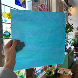 Turquoise Iridescent Stipple Youghiogheny (Y6600SPI) Sheet Glass Colorado Glassworks