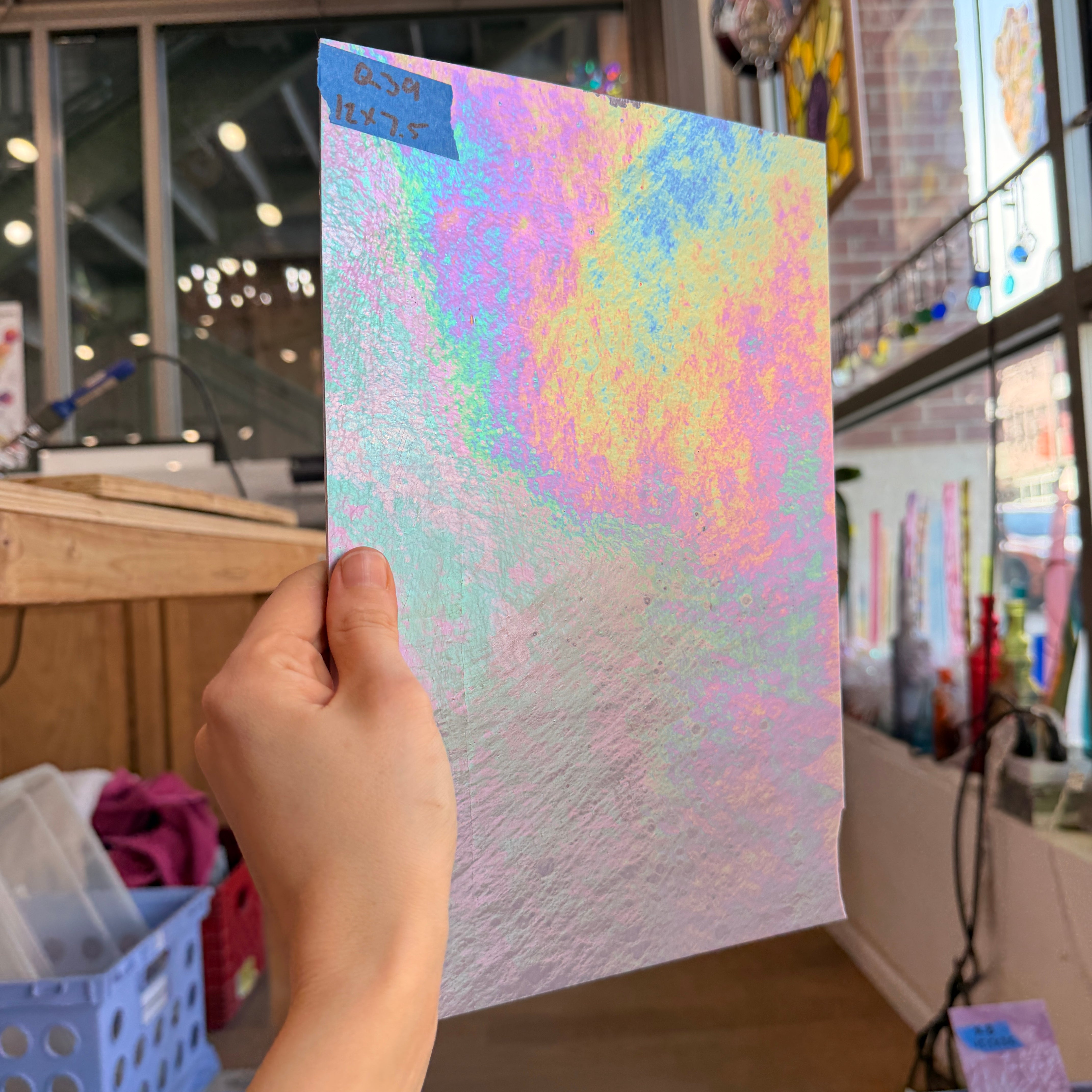 Mauve Iridescent Purple Wissmach Fusible 96 COE Sheet Glass Colorado Glassworks 12x7.5in (WM-75533101)