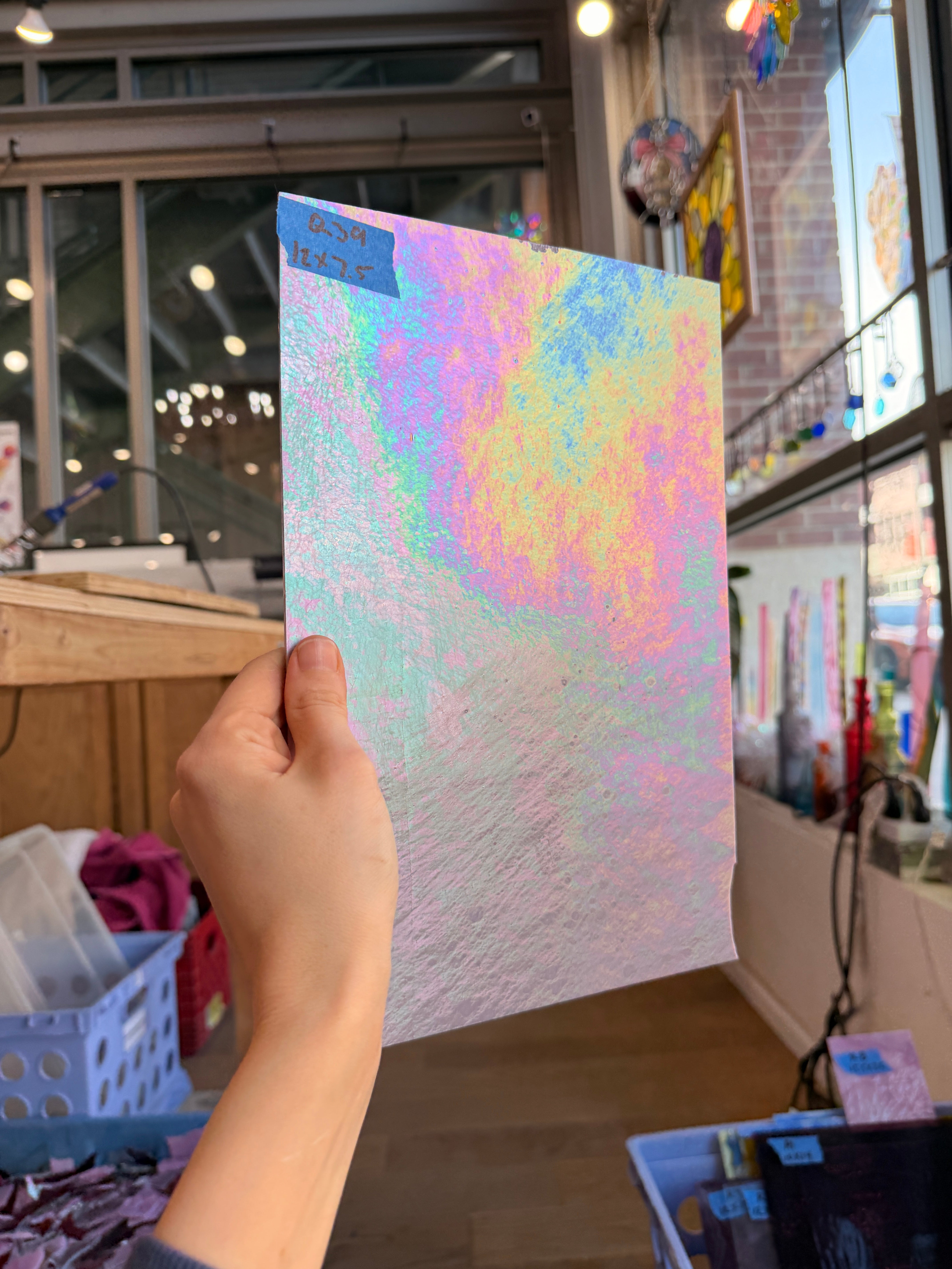 Mauve Iridescent Purple Wissmach Fusible 96 COE Sheet Glass Colorado Glassworks 12x7.5in (WM-75533101)