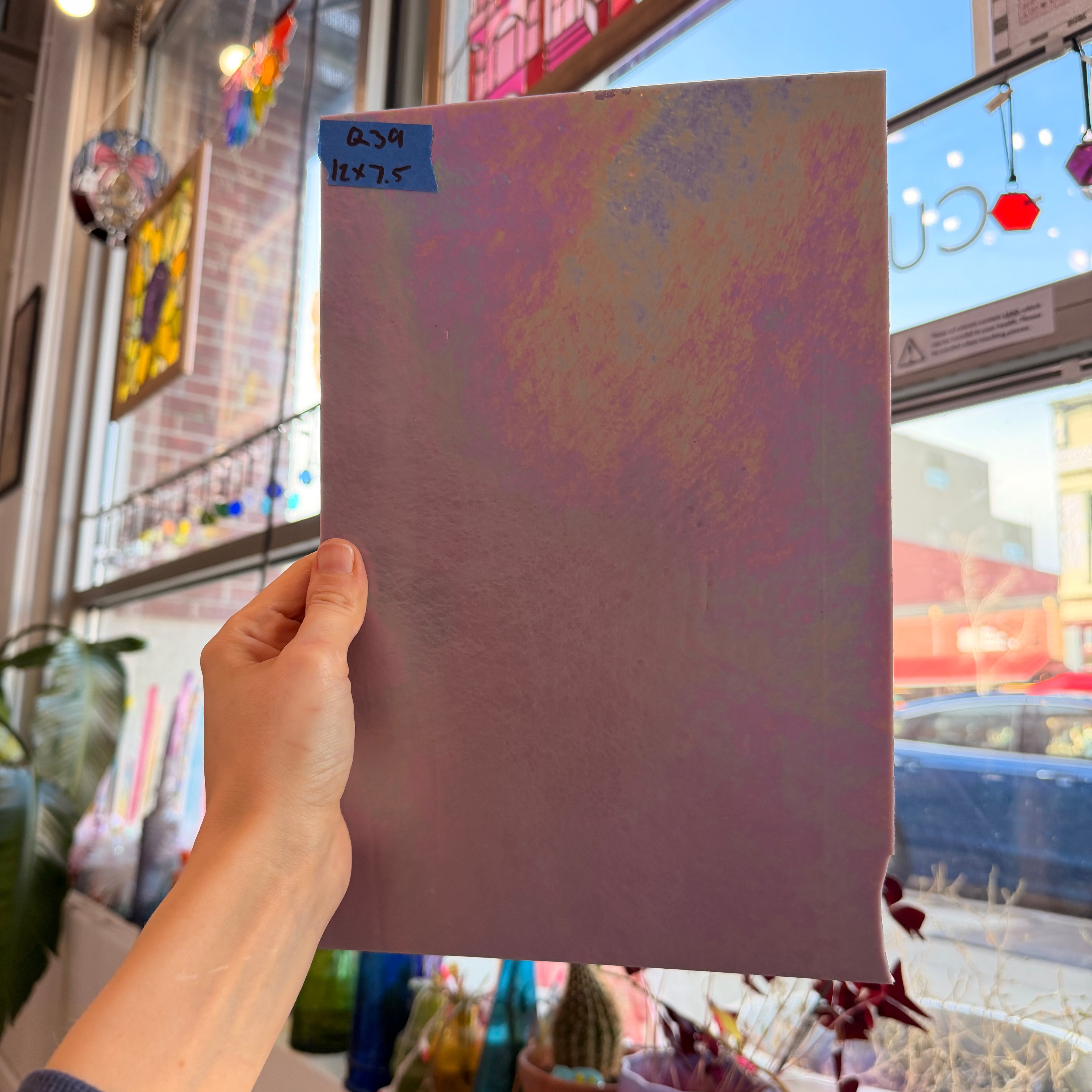 Mauve Iridescent Purple Wissmach Fusible 96 COE Sheet Glass Colorado Glassworks