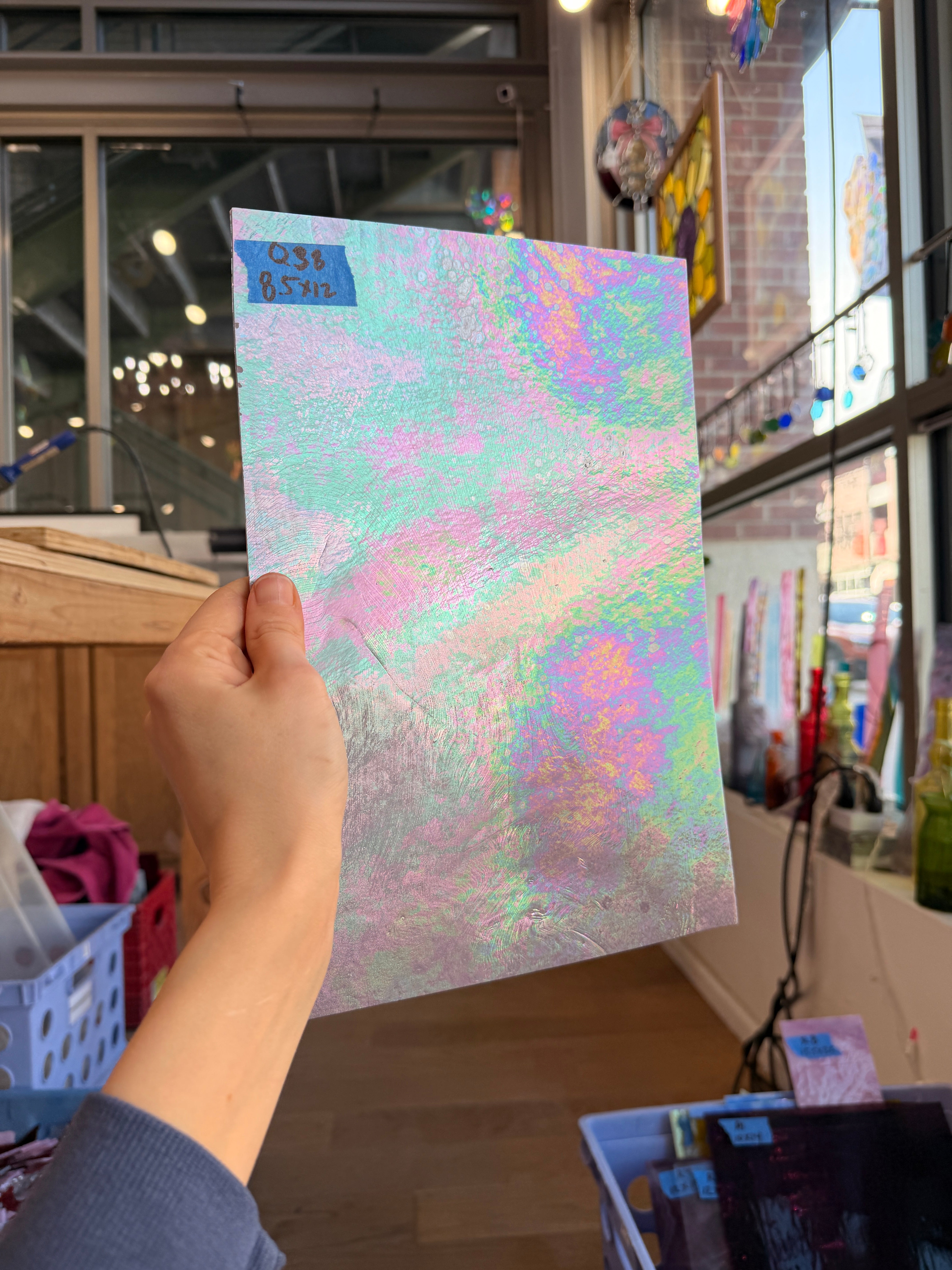 Mauve Iridescent Purple Wissmach Fusible 96 COE Sheet Glass Colorado Glassworks 12x8.5in (WM-75500333)