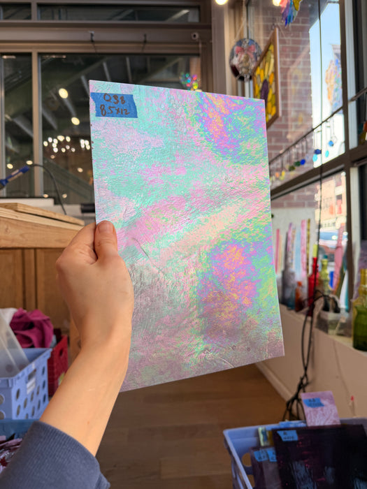 Mauve Iridescent Purple Wissmach Fusible 96 COE Sheet Glass Colorado Glassworks 12x8.5in (WM-75500333)
