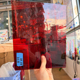 Red Transparent Lamberts Flash Glass on Clear Sheet Glass Colorado Glassworks