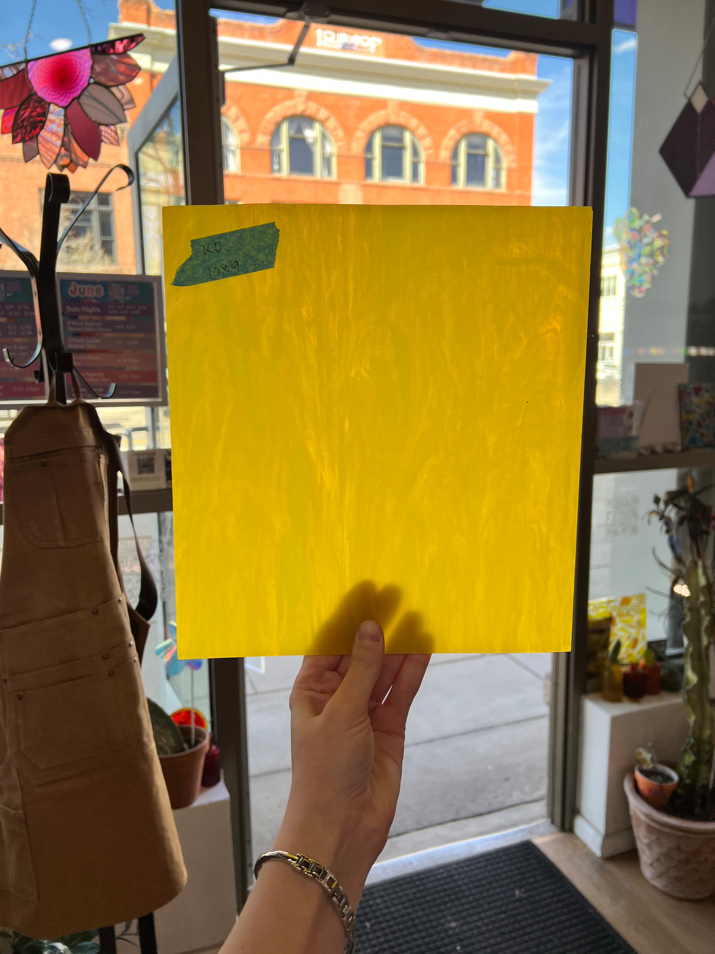 Yellow Wispy Kokomo Sheet Glass Colorado Glassworks