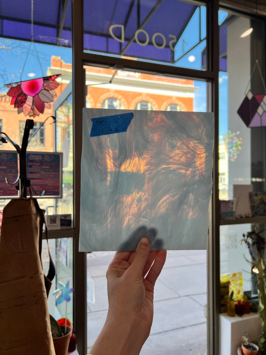 Wispy Blue Grey Spectrum Sheet Glass Colorado Glassworks